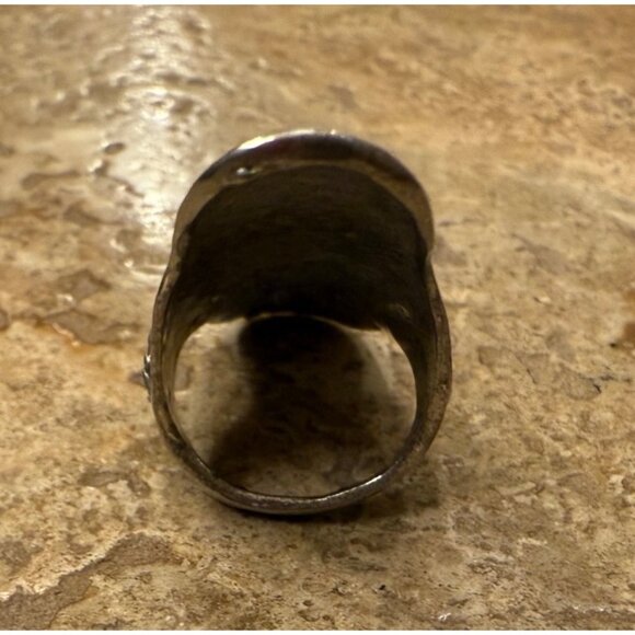 Vintage Silver Tone Western Shield Ring - Picture 4 of 5